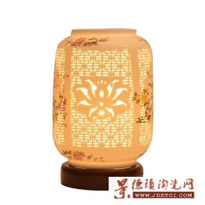 中国风暖光灯饰结婚陶瓷台灯卧室床头灯现代中式仿古典台灯灯罩批发