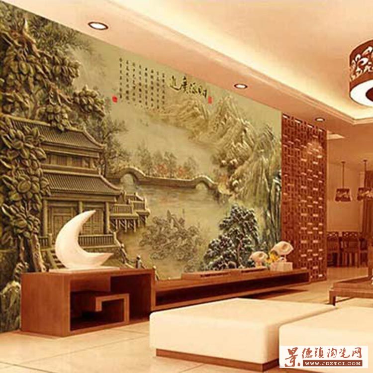 轻奢大气晶瓷画现代简约客厅装饰画沙发背景墙挂画新中式墙面壁画