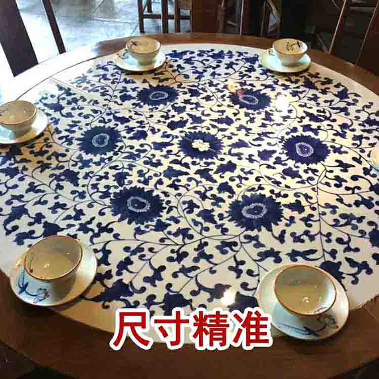 景德镇陶瓷餐桌影青釉青花山水陶瓷桌面套装户外陶瓷