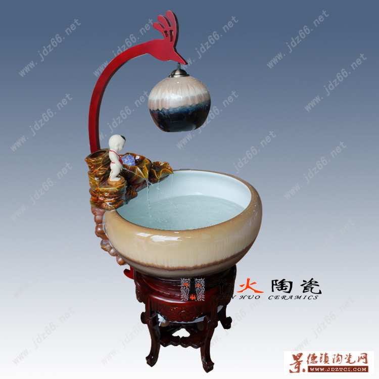 景德镇陶瓷流水鱼缸生产厂家陶瓷鱼缸图片